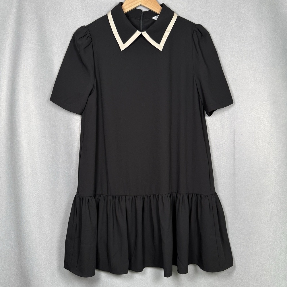 J.ING Mini Dress Drop Waist Pointed Collar